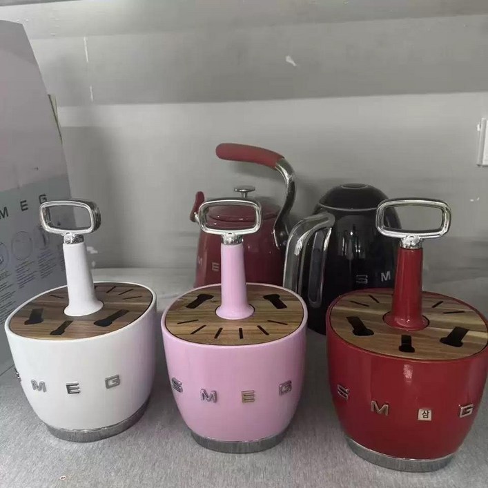 SMEG 크림 스테인 주방 식기 세트 나이프 포크 스푼 레트로 스타일