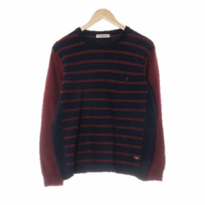 1505 빈폴 네이비딥와인 스트라이프 울 심볼로고니트 105