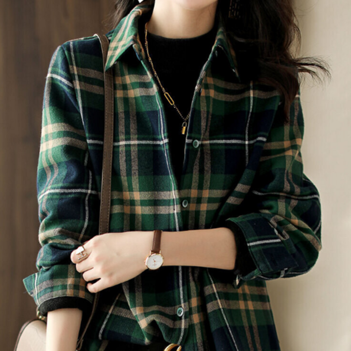 레일라 런던 체크 카라 셔츠 S250813FW15