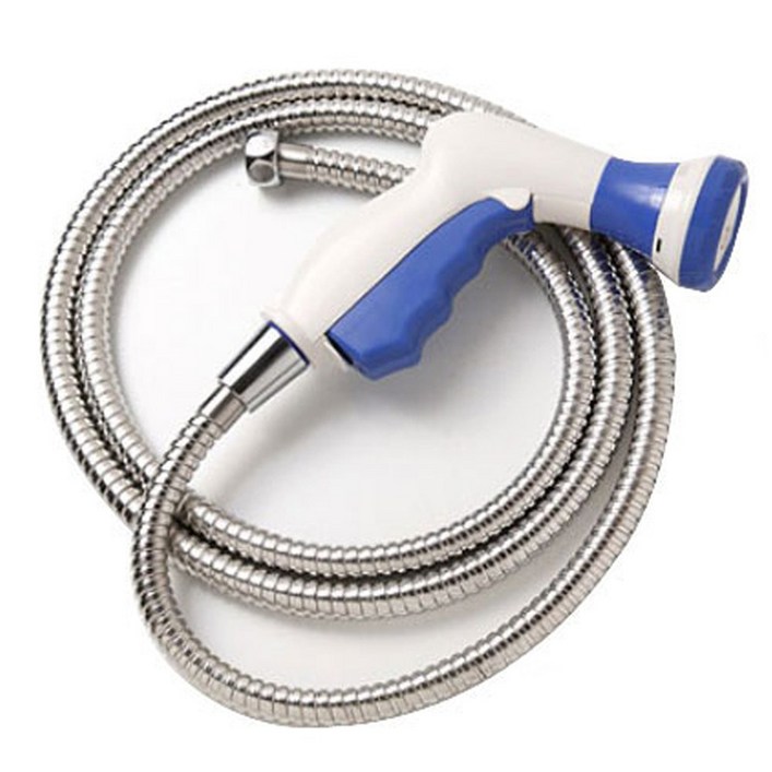 원터치스프레이건 메탈호스세트1.5M5M 물호스 베란다호스 물분사기 원예 세차 호수 워터건, 1개