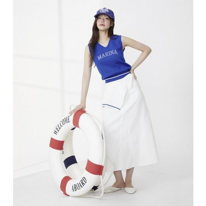 플라스틱아일랜드 세미플레어 데님 롱 스커트 (PR2DS661) 125728