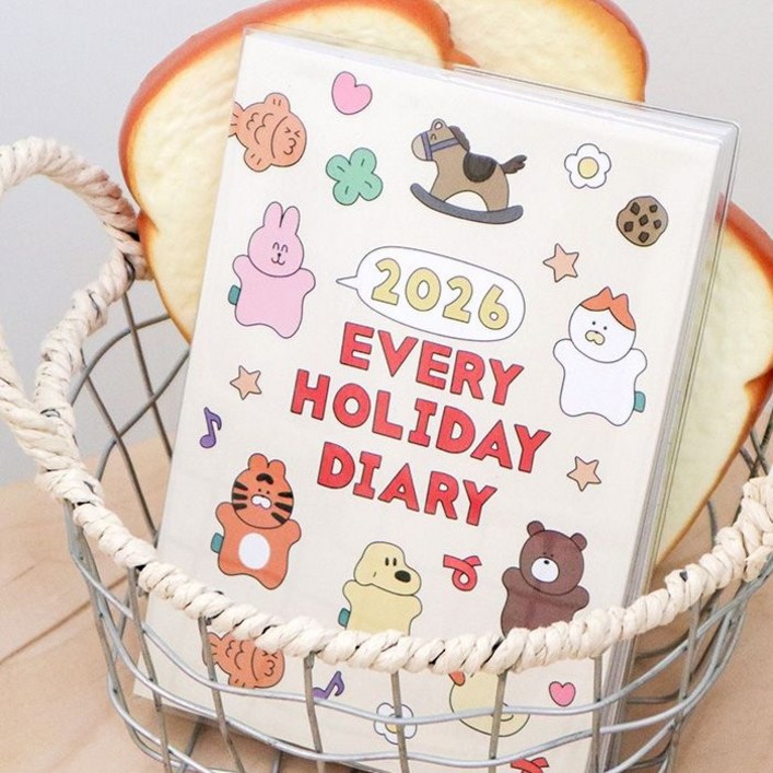 7321디자인 2026 에브리 홀리데이 다이어리 귀여운 다꾸 위클리 날짜형 일기 pvc 커버 포함