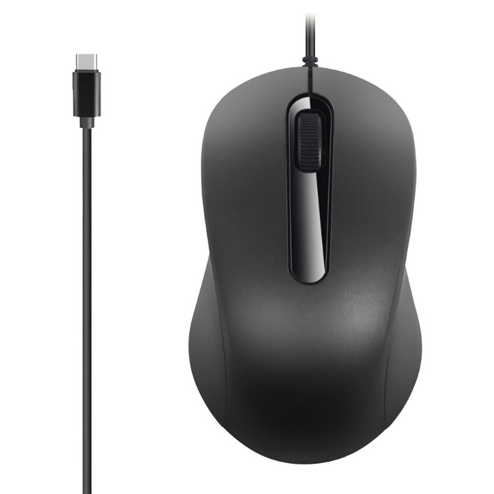 Type C 마우스 인체공학 USB C 마우스 3버튼 1000DPI, 게임 및 사무실용