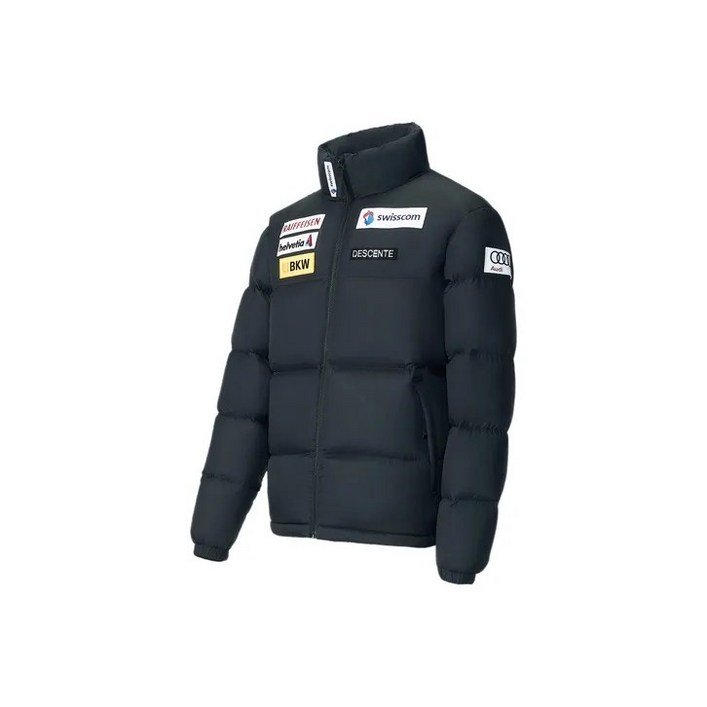 데상트 DESCENTE SKI STYLE 시리즈 스위스 국가 스키팀 협업 광전열 에너지 단기 패딩 남성용 블랙 D2491SDJS2C2