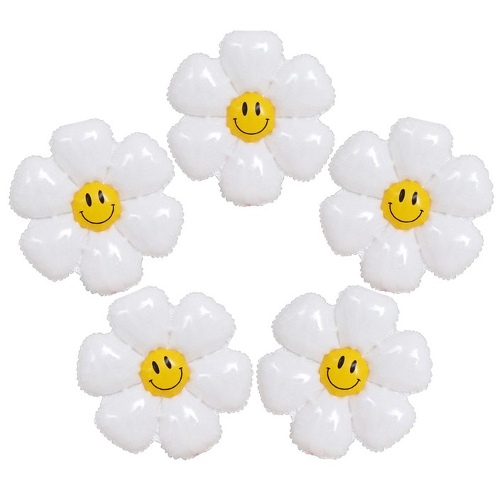 꽃풍선 데이지 풍선 특대형110cm, 대형72cm, 중형45cm 풍선 장식 파티용품세트 에브리띵스마일1095, 5개, 데이지 대형