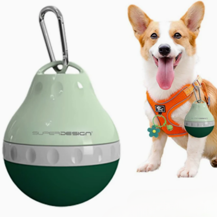 라이프리 귀여운 반려견 산책 물병 카리비너 휴대용