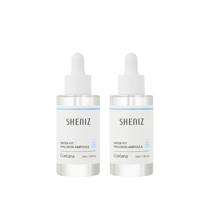 [끈적임 NO/깊은 수분감/피부진정 까지] 코리아나 쉬니즈 워터핏 히알루론 앰플 50ml, 2개, 50ml