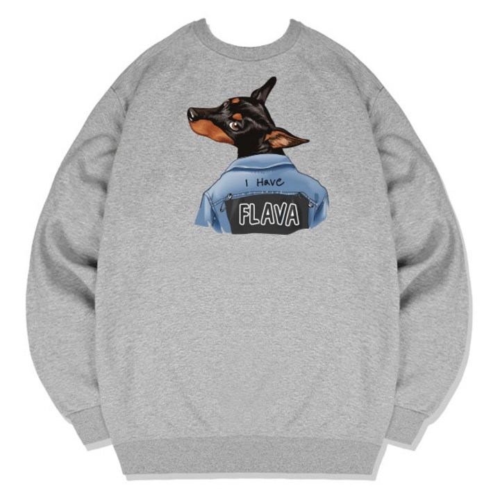 JYFASHION 도베르만 맨투맨 그래픽 빅사이즈 남자 여자 맨투맨 티셔츠