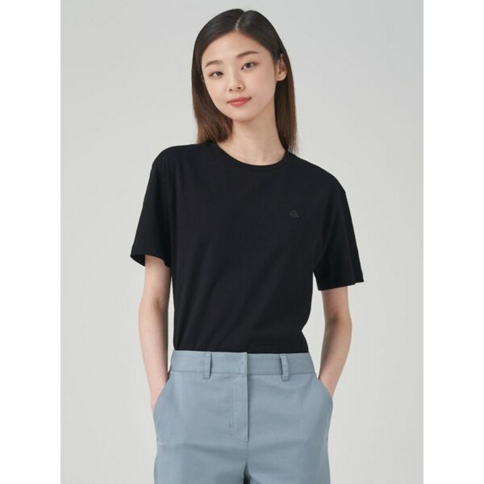 [빈폴레이디스] [Green] 베이직 라운드넥 반소매 티셔츠 블랙 BF3742N015