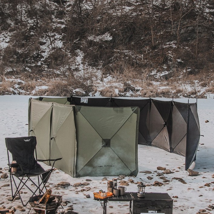 버팔로 캠핑 5면 오토 윈드 스크린 원터치 바람막이, 5면오토윈드스크린블랙