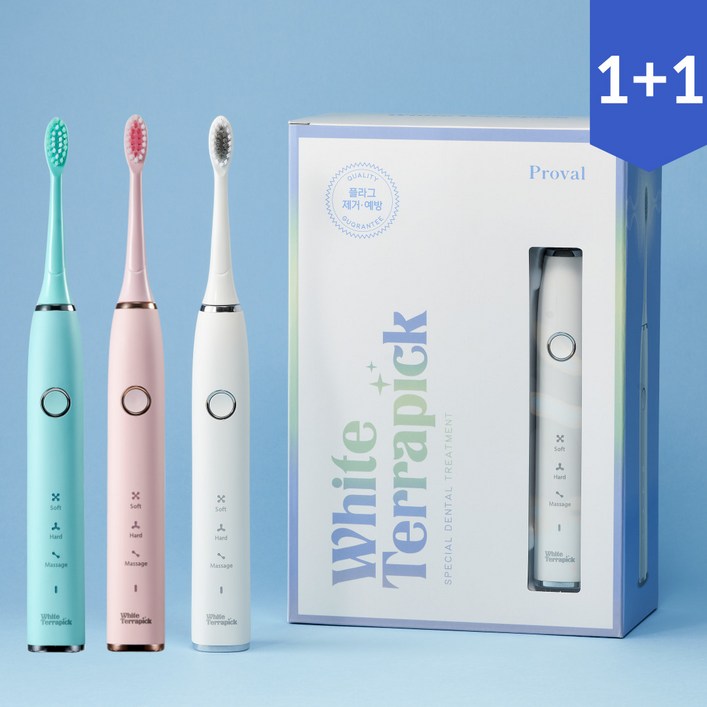 치과약국판매 프로벨 음파전동칫솔 저자극 1년무상AS 칫솔모2개포함, 화이트테라픽 음파칫솔, 화이트민트, 2개