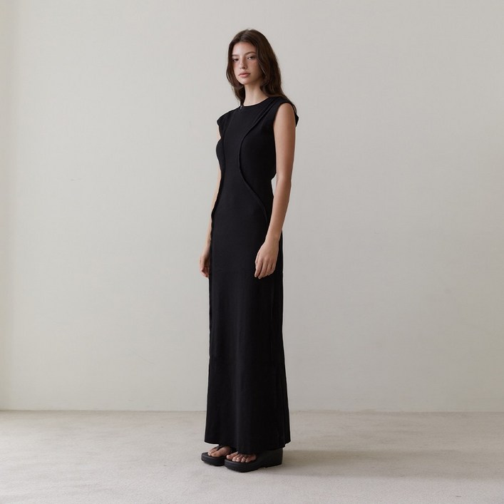 RVIS cutting maxi dresses black
