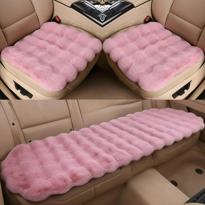 디한스 자동차 극세사 방석세트 3p, 1세트, 핑크