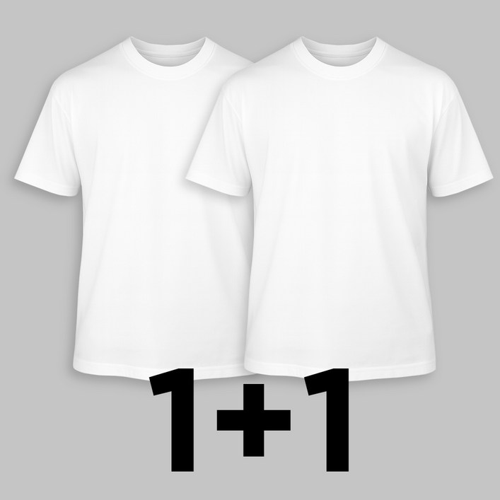 제로톤 남자 여자 힌색 무지 반팔티 순면 30수 2장