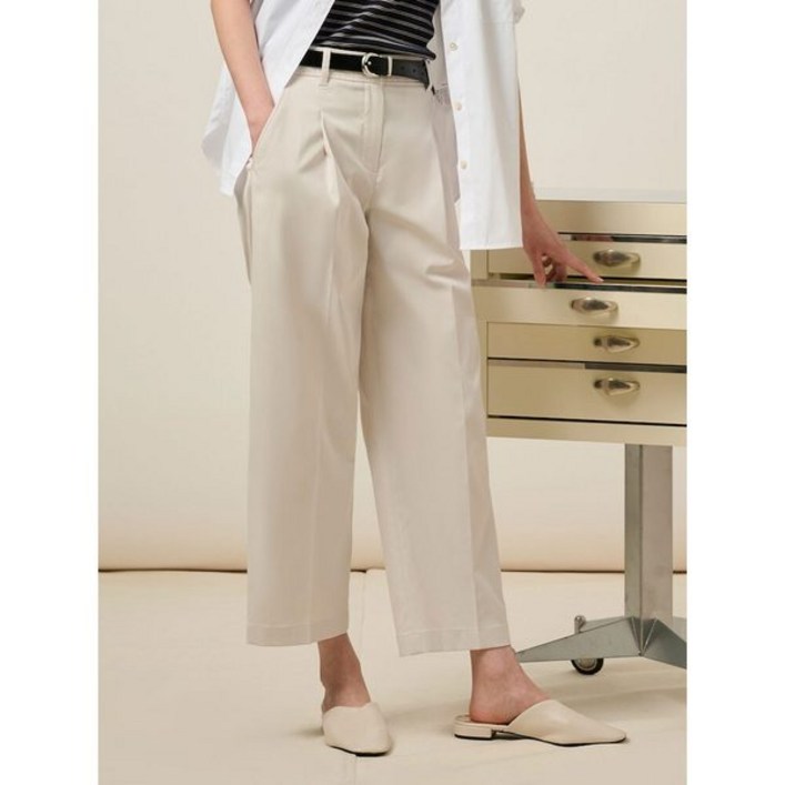 국내매장정품 빈폴 여성 바지 레이디스 폴리 배기 치노 팬츠 - 화이트 (BF5221C021)