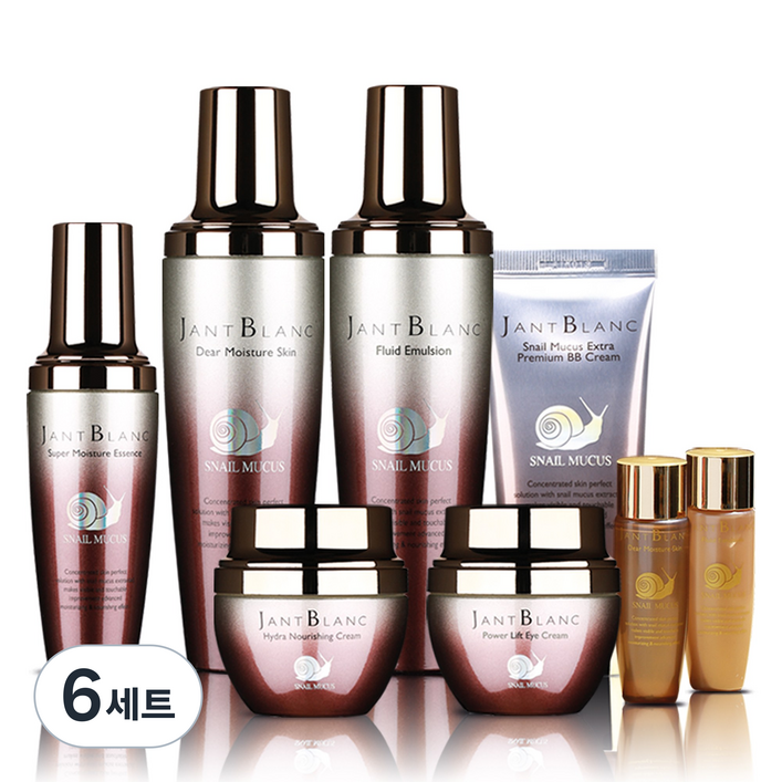 쟝블랑 스네일 달팽이 점액 여과물 여성 6종 기초 스킨 케어, 6세트