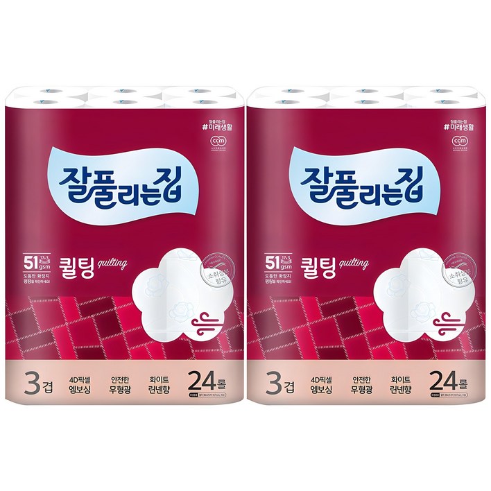 잘풀리는집 퀄팅 3겹 고급롤화장지