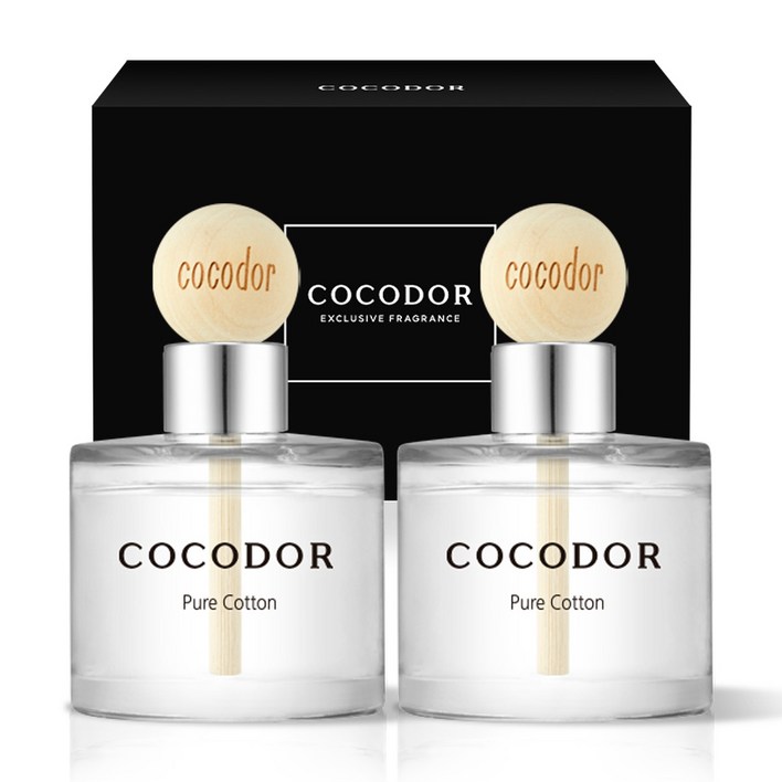코코도르 차량용디퓨저 50ml 2p, 퓨어코튼, 1세트