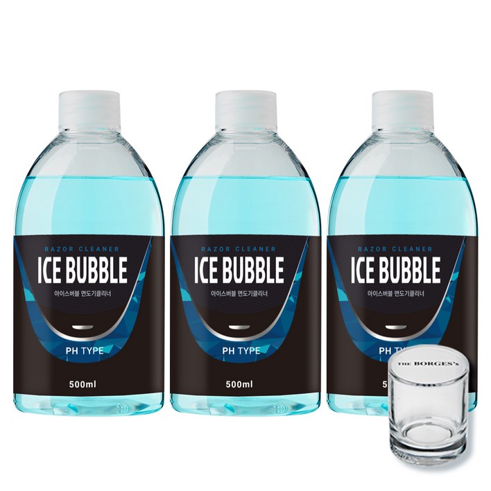 아이스버블 면도기클리너 세정액 PH타입 500ml x 3p 세척용 유리컵, 단일상품, 단일색상, 3개 아이스버블 면도기클리너 세정액 PH타입 500ml x 3p 세척용 유리컵, 단일상품, 단일색상, 3개