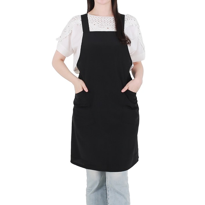 클린유니폼 벨크로 단추형 서빙 앞치마 특대