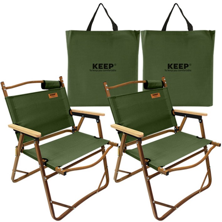 KEEP 캠핑 폴딩 접이식 포레스트 경량 로우 체어 + 수납가방 지프캠핑의자