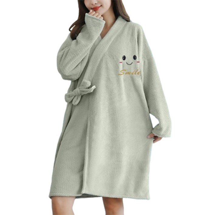 소니오 스트랩 스마일 잠옷 샤워 가운 ONE SIZE, 07 그린 긴팔, 1개