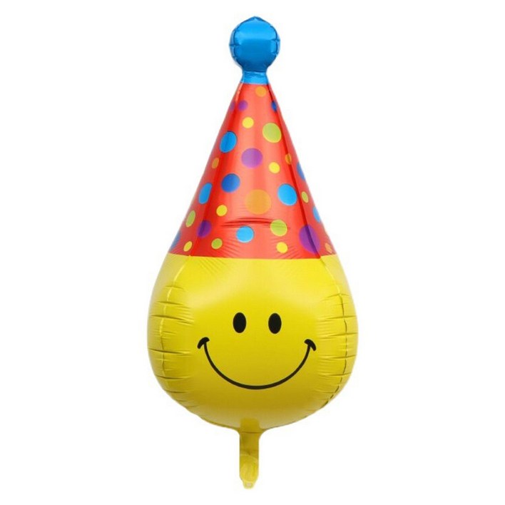 미미파티 해피 스마일 꼬깔 생일 파티 은박 풍선 83 x 28 cm