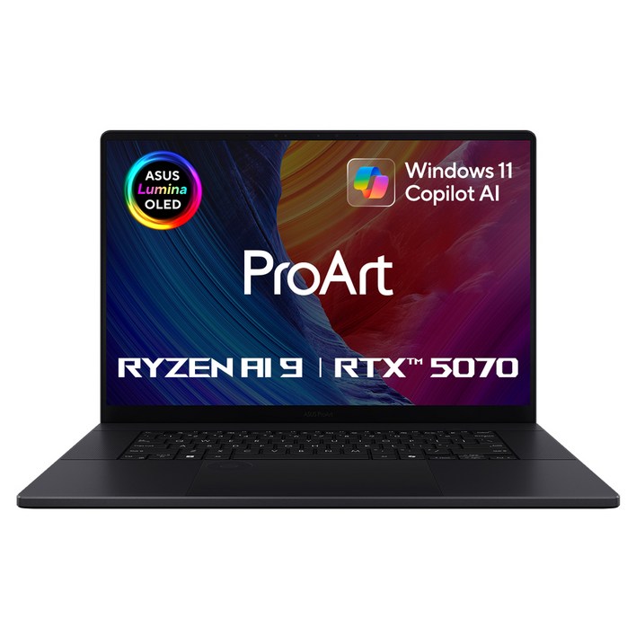 에이수스 2025 프로아트 P16 라이젠AI 라이젠AI 300 시리즈 지포스 RTX 5070, 나노블랙, 64GB, 2TB, WIN11 Home, H7606WPME042W