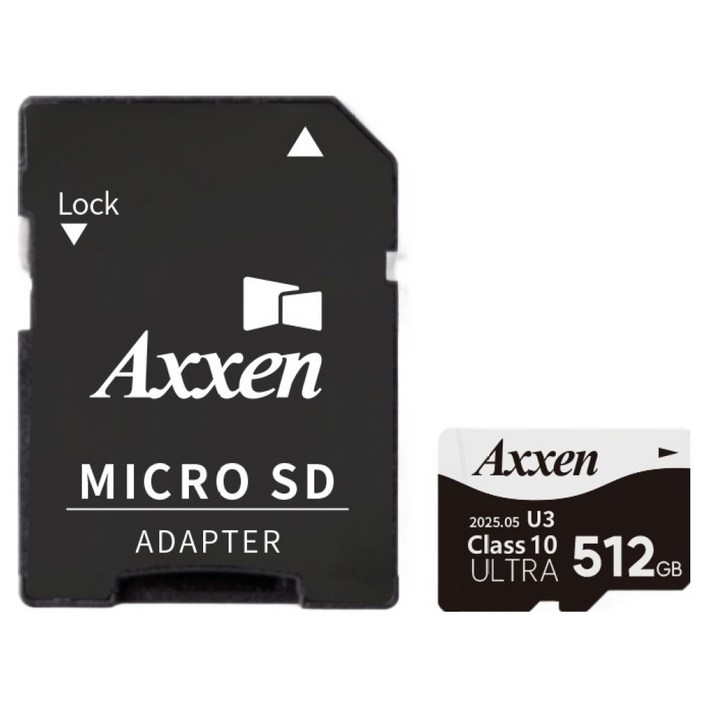 액센 초고속 U3 ULTRA 홈캠 블랙박스 메모리 Micro SD카드  어댑터 세트 MSD53, 1세트, 512GB