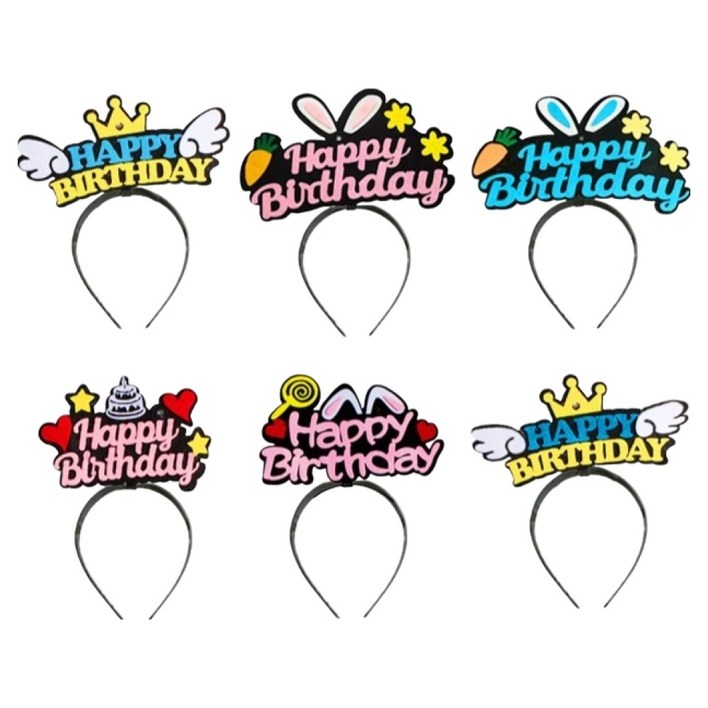 투데이리빙 LED 생일 머리띠 6종 세트 W99060A