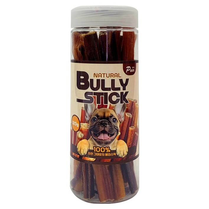 피어 강아지 네츄럴 불리스틱 오래오래 씹어먹는 맛있는 건조간식, 120g, 1개, 소