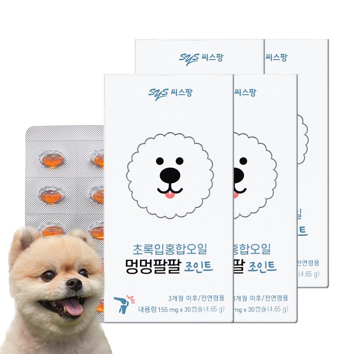 멍멍팔팔 조인트 반려견 영양제, 초록입홍합, 4개, 뼈관절강화