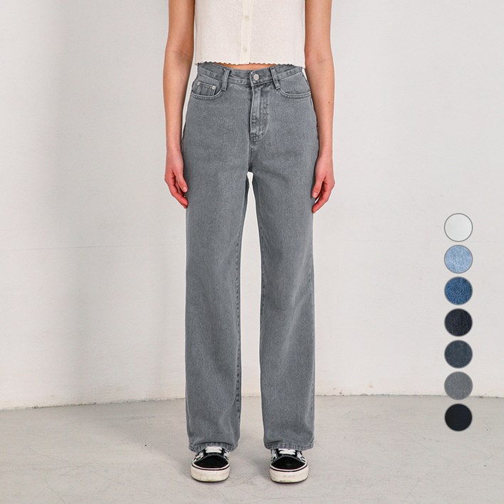 와르 와르 여성용 와이드 면 데님 팬츠