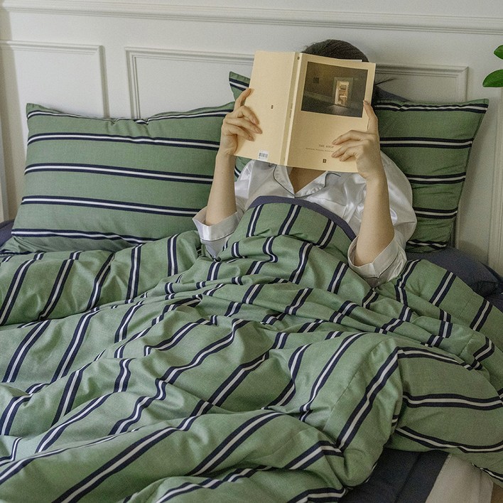 플로라침구 러닝소프트 세미마이크로 먼지없는 차렵이불 + 베개커버 세트