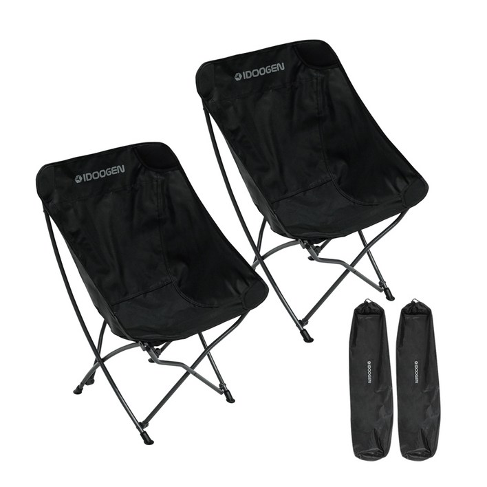 아이두젠 휴대용 낚시 캠핑 의자 C100, 블랙, 2개