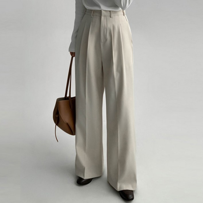 에이와비 여성용 올투핀턱 와이드슬랙스 160