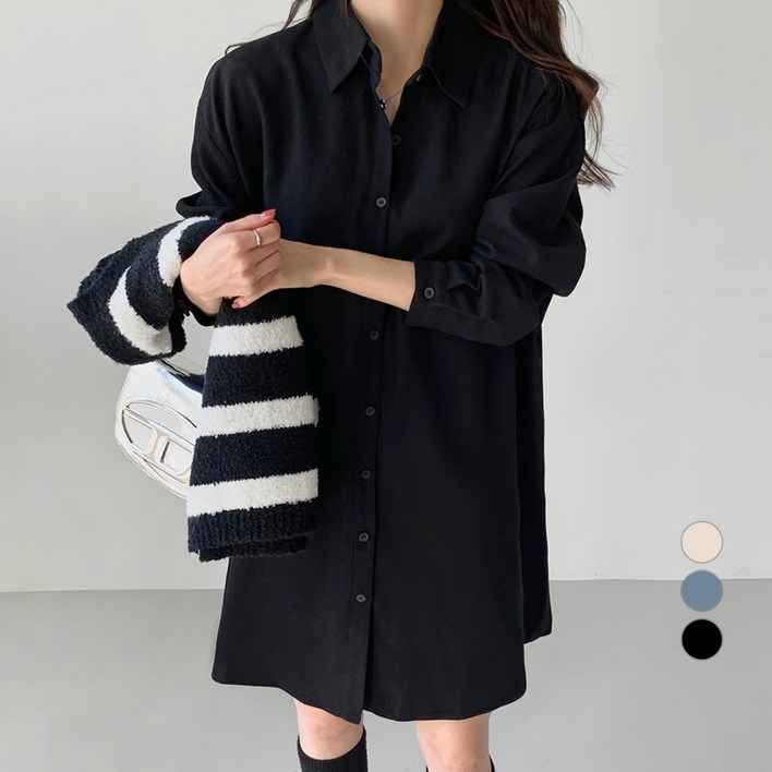 바블링브룩 여성용 피치 기모 셔츠 미니 원피스 바블링브룩 여성용 피치 기모 셔츠 미니 원피스