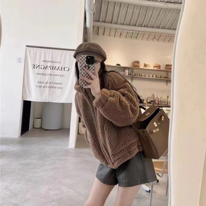 반야스토리 여성용 겨울 뽀글이 플리스 자켓 PP123