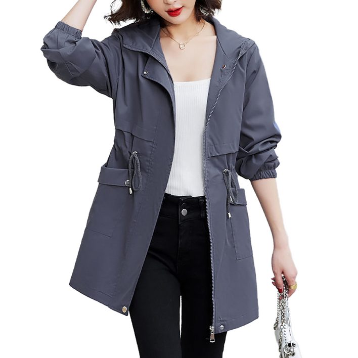 셀럽당 여자 트렌치코트 봄 가을 얇은 미디 기장 캐주얼 코트+무료배송 여성봄자켓