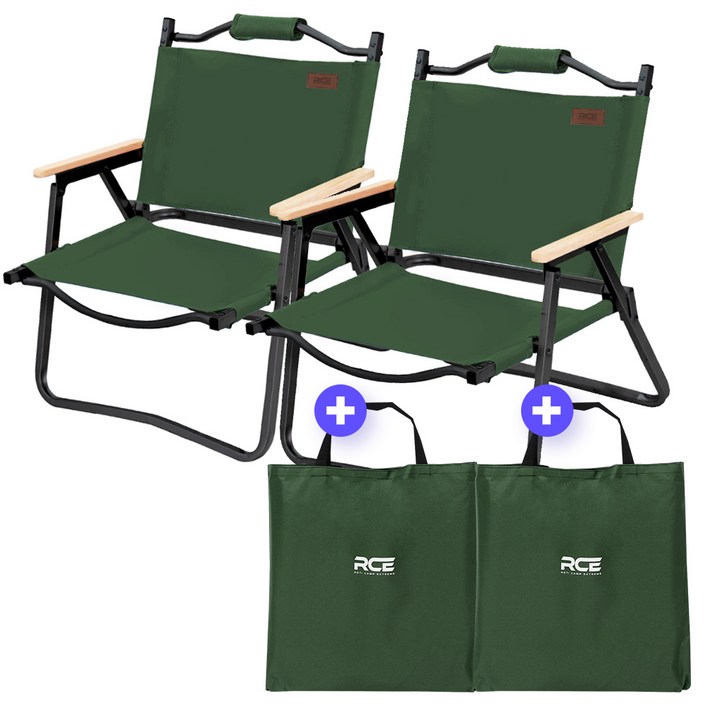 [증정품 제공] 로티캠프 캠핑 의자 접이식 에코 로우 체어 2개 + 가방 증정