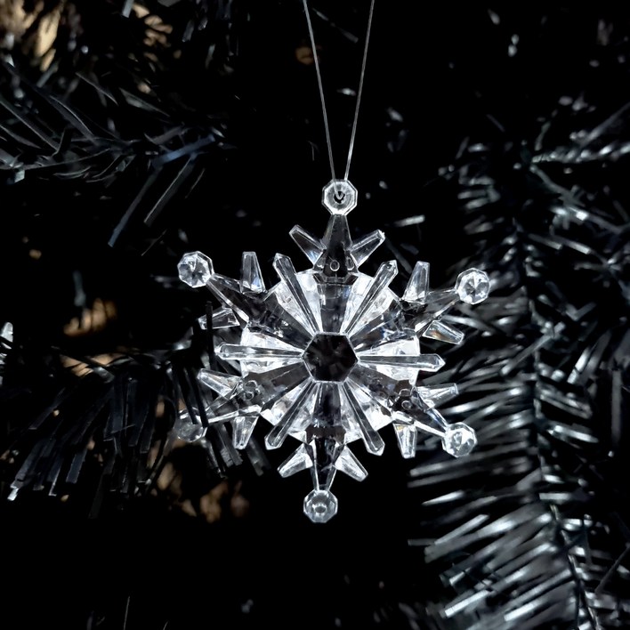 크리스마스 미니트리 오너먼트 나무 장식세트 가렌드 홈파티 눈꽃 고드름, 10개, 눈꽃