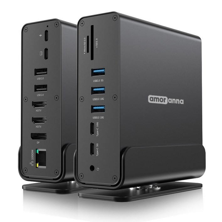 아모란나 C타입 15in1 멀티 허브 USB4 도킹스테이션 트리플 듀얼 4K 60hz 모니터