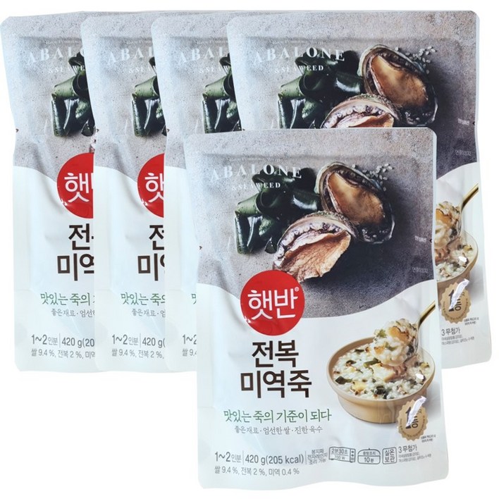 CJ제일제당 햇반 소프트밀 전복미역죽 420g x3개