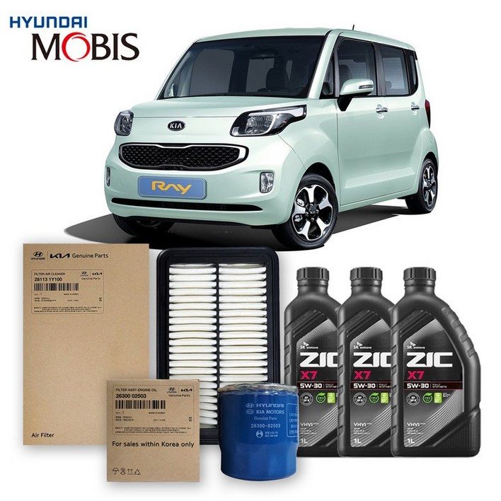 레이 가솔린(휘발유) 1.0 터보없음(11-17년식) 순정필터+지크합성유 3L