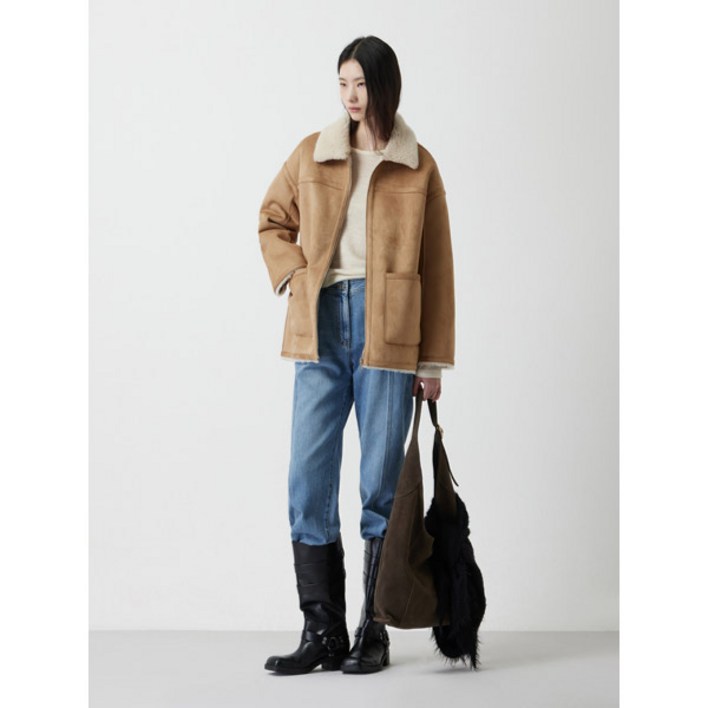 쥬크 ZOOC 페이크 하프 집업 무스탕_Z254PSF654 876347