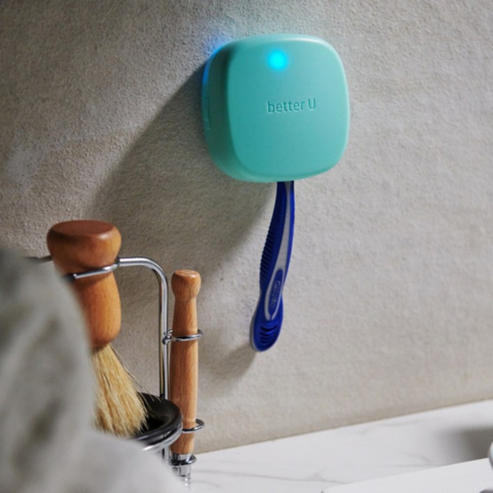 베럴유 휴대용 UVC LED 면도기 살균기 케이스 크림민트