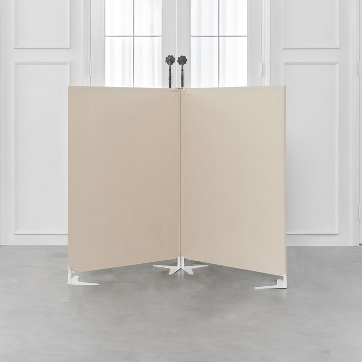 까사마루 이브 스탠드형 2단 가림막 파티션 800 X 1200, 오트밀