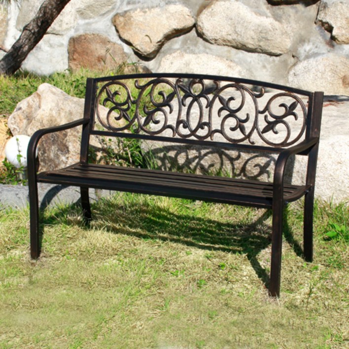 당일발송 샤인 2인용 철제벤치 정원 가든 포토존 야외벤치