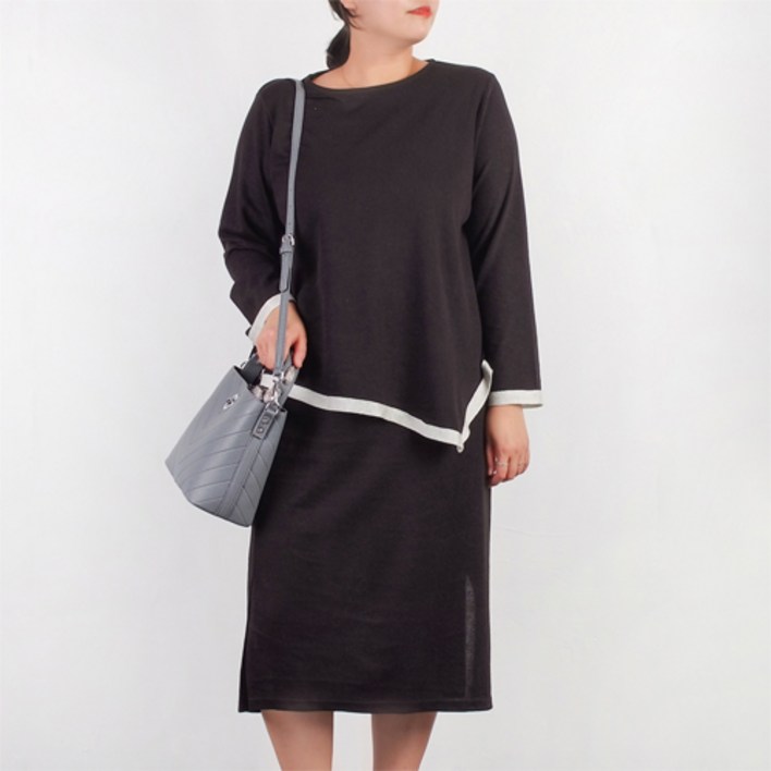 가을 코디 상의 하의 세트 빅사이즈 배색 투피스 브라운 블랙 스타일리시 오피스룩 하객룩 데이트룩 88 99 사이즈 쇼핑몰 30대 여성 러블리 뚱뚱한사람옷 큰옷매장 키큰녀 빅싸이즈