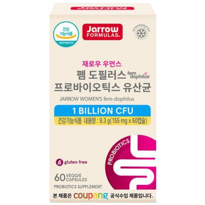 재로우 우먼스 펨 도필러스 프로바이오틱스 유산균 60정 x, 1개